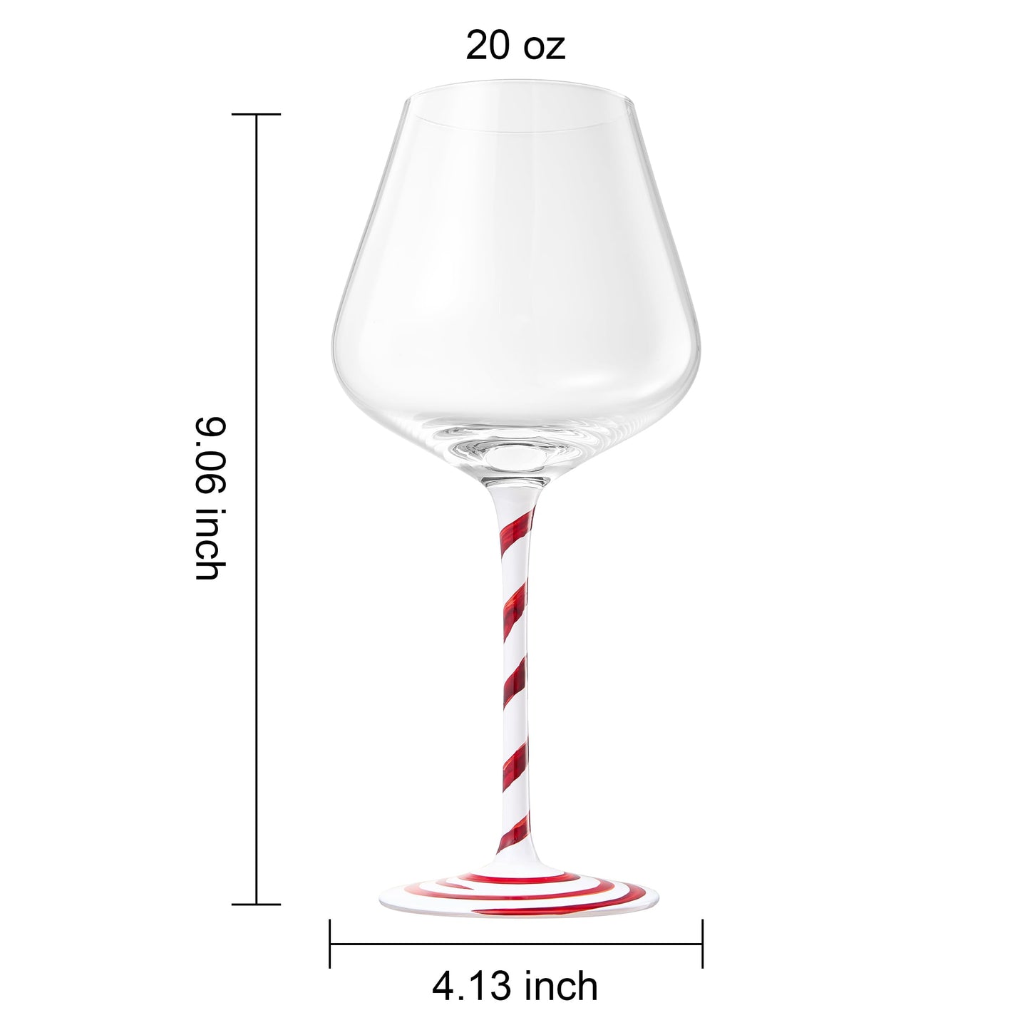 Red White Candy Cane Wine Glasses and Stripes