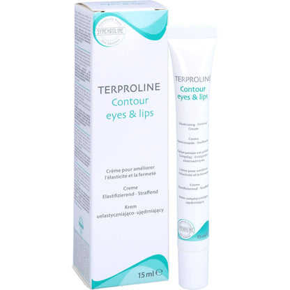 Synchroline Contour eyes & lips cream tube beside box, 15ml teal accents Beauty Care Bag on Tampa Home & Garden Store