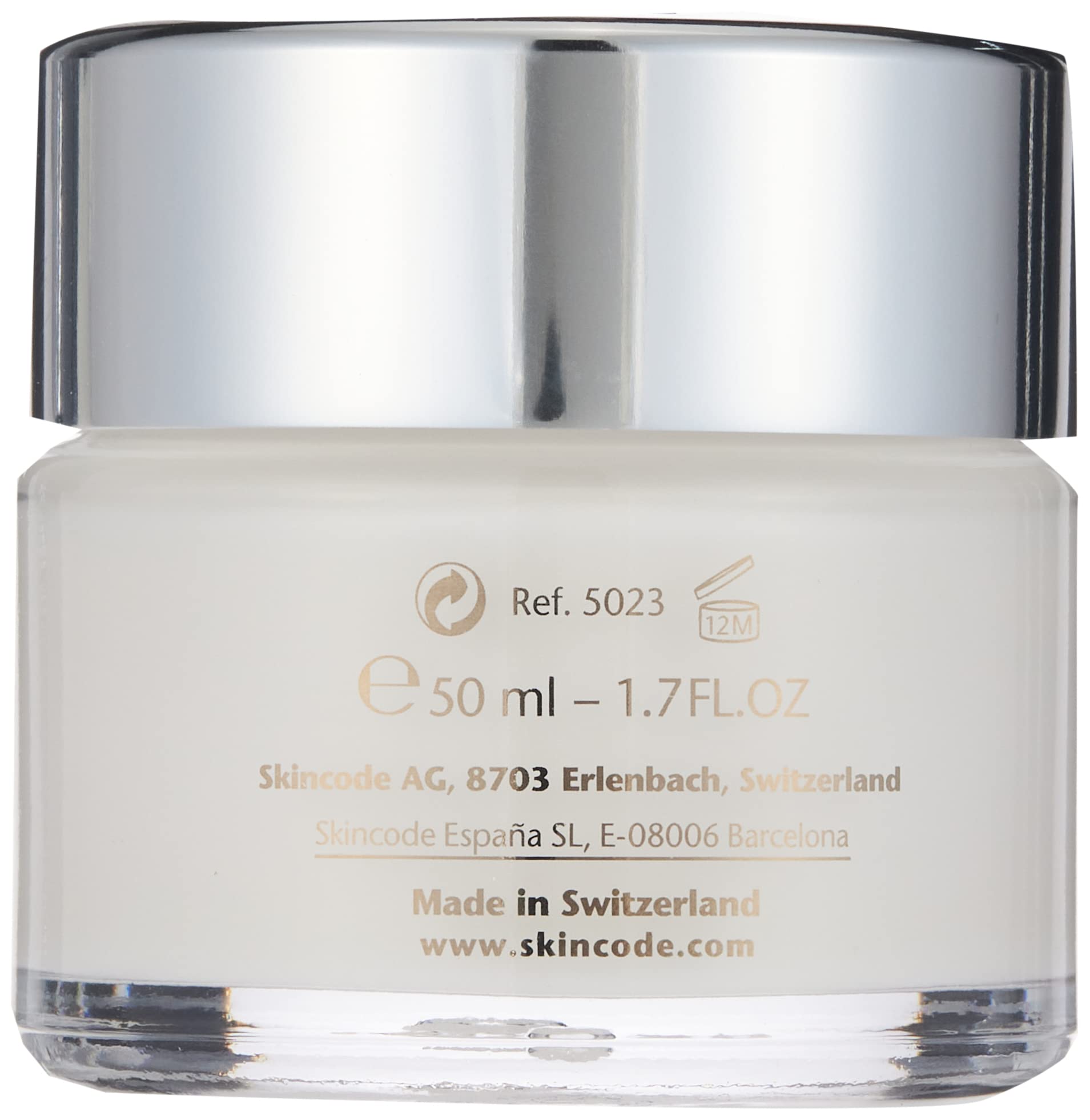 Skincode Night Cream jar with silver cap, 50 ml, retinyl palmitate & hyaluronic acid, Switzerland on Tampa Home & Garden Store