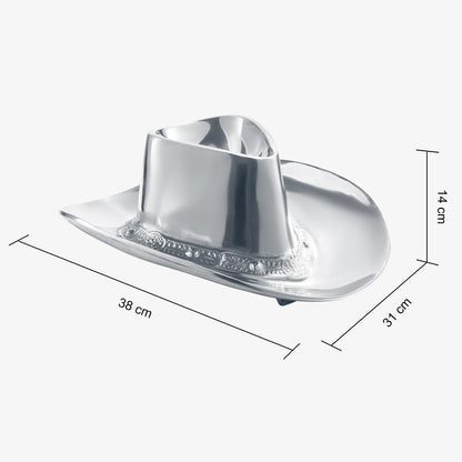 The Silver Brass Cowboy Hat Chip And Dip Bowl