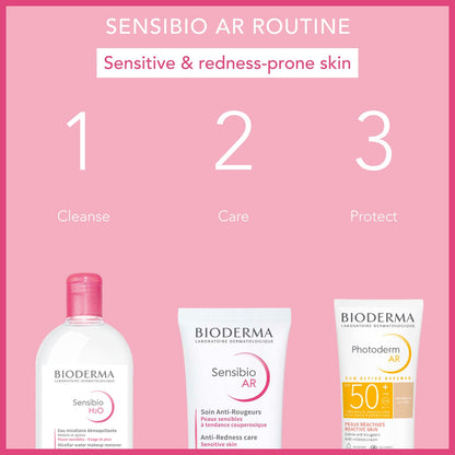 3 Bioderma products: Sensibio H2O micellar water, Sensibio AR anti-redness care, Photoderm AR SPF50+ on Tampa Home & Garden Store