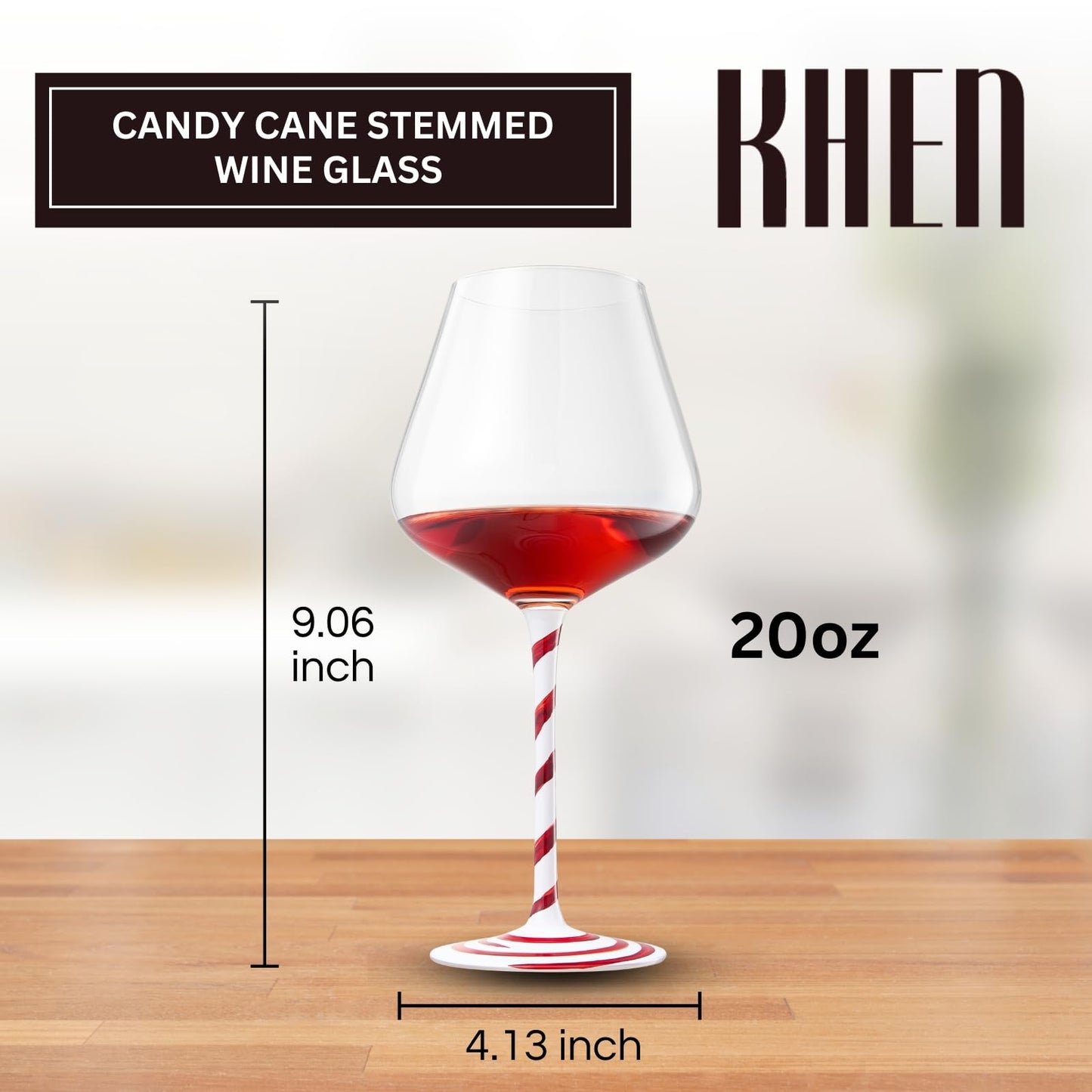 Red White Candy Cane Wine Glasses and Stripes