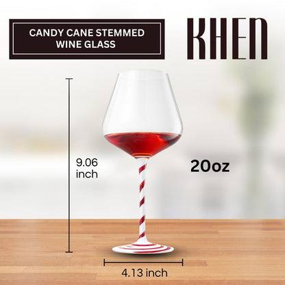 Red White Candy Cane Wine Glasses and Stripes