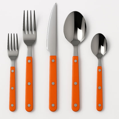 Premium 20 Piece Orange Stainless Steel Flatware