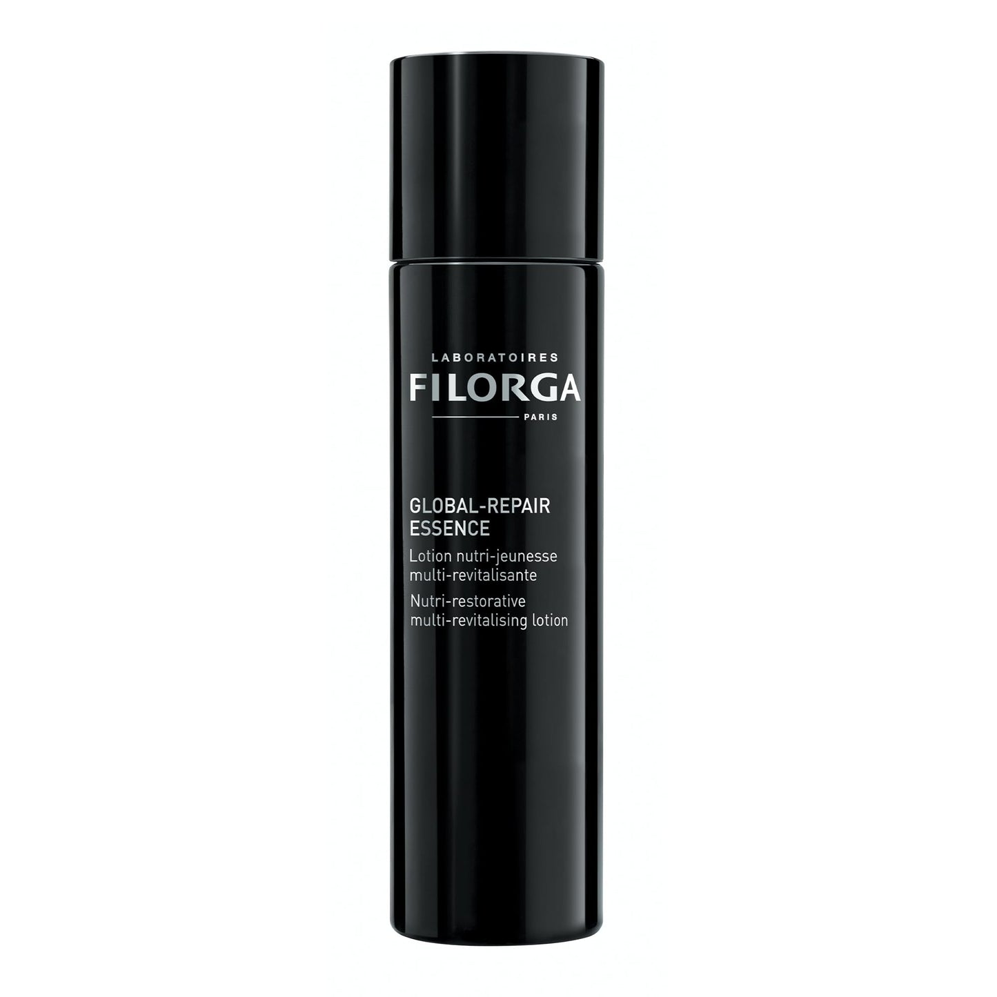 Filorga Global-Repair Essence face serum bottle with glossy black finish, Paris label on Tampa Home & Garden Store