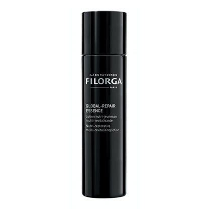 Filorga Global-Repair Essence face serum bottle with glossy black finish, Paris label on Tampa Home & Garden Store