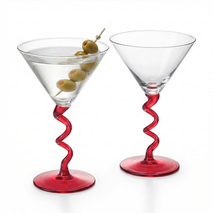 Spiral Stem Martini Glasses and Premium Barware