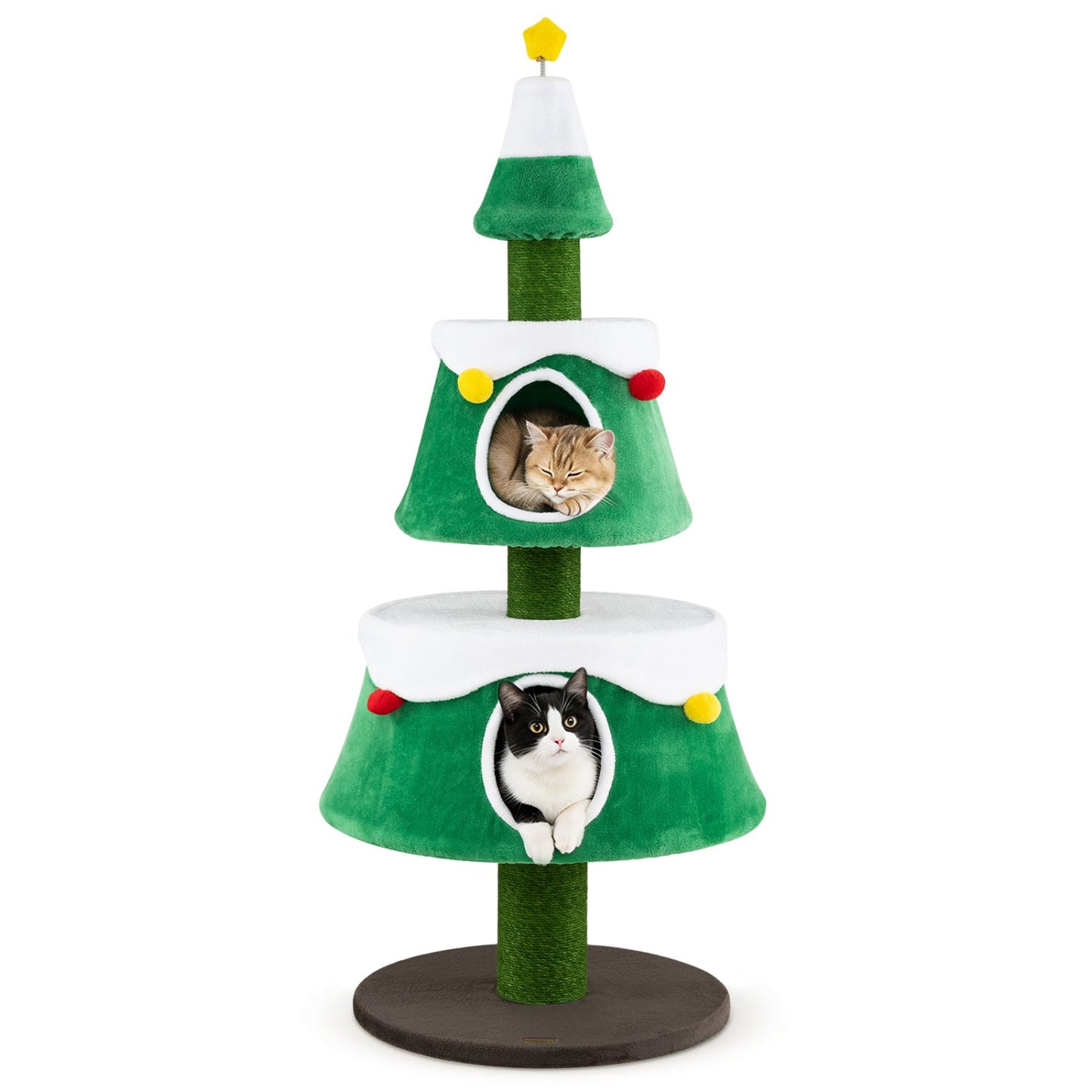61.5in Christmas Tree Cat Tower with 2 Condos & Scratching Posts, two cats DirectDeals on Tampa Home & Garden Store