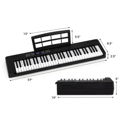 61-Key Foldable Piano Keyboard Full-size Electronic Keyboard with MIDI and Split Function