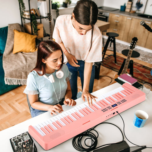 61-Key Foldable Piano Keyboard Full-size Electronic Keyboard with MIDI and Split Function - Tampa Home & Garden Store