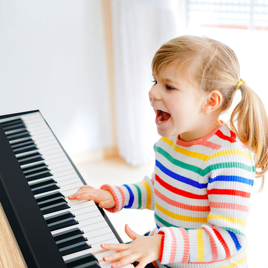 61-Key Folding Piano Keyboard with Full Size Keys and Music Stand-Black - Tampa Home & Garden Store