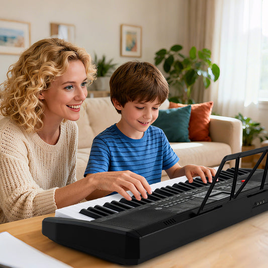 61 Keys Portable Keyboard for Beginners Electric Piano Keyboard Kit with 200 Rhythms and 200 Tones-Black - Tampa Home & Garden Store