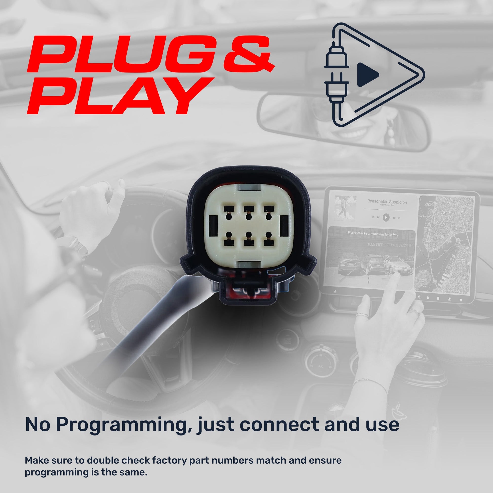 Ford Superduty OEM backup camera connector, Master Tailgaters plug-and-play white 6-pin module on Tampa Home & Garden Store