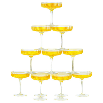 Como Ribbed Champagne Coupe Glassware Set of 12