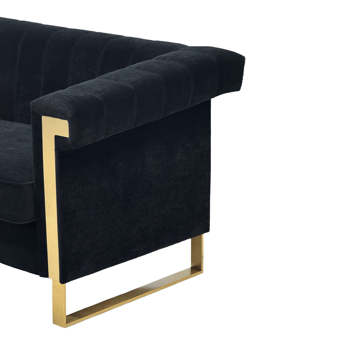 Black Velvet Chesterfield Sofa And Tufted Back
