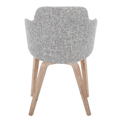 Dining chair set of 2 with gray padded seats, textured fabric and wooden legs HouseOfZazla on Tampa Home & Garden Store