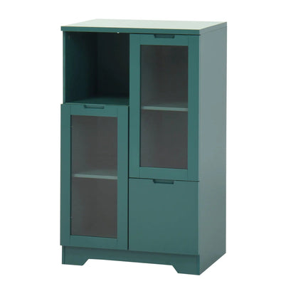 Modern Cabinet with Glass Doors and Drawer