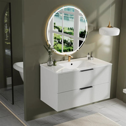 Floating Wall Mounted Vanity Sink and Drawers