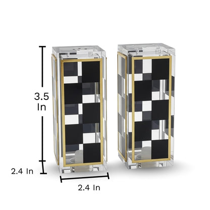 Black Checkered Salt and Pepper Shaker Set