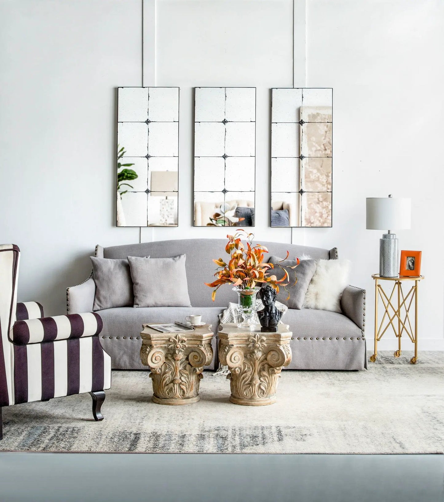 Traditional Glass Panel Mirror for Wall Decor