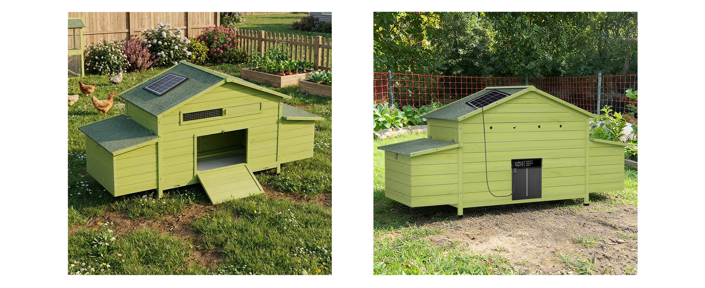 70 Automatic Wooden Chicken Coop with Solar Door