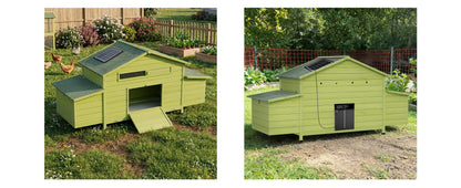 70 Automatic Wooden Chicken Coop with Solar Door