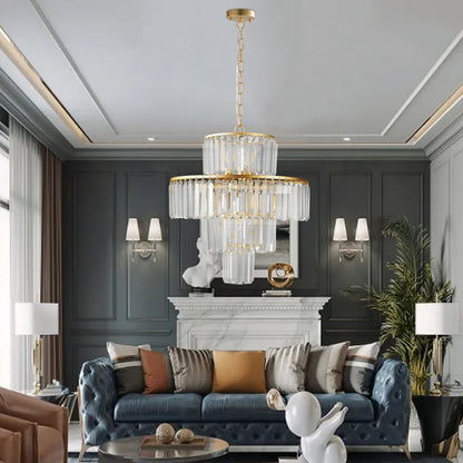20' Modern Crystal Chandelier with Gold Finish, crystal prisms, gold frame HouseOfZazla on Tampa Home & Garden Store