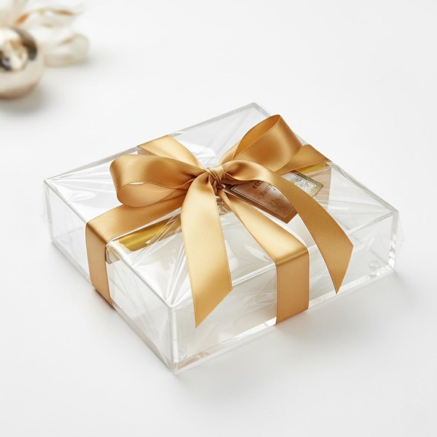 Clear and Gold Square Napkin Holder Table Decor