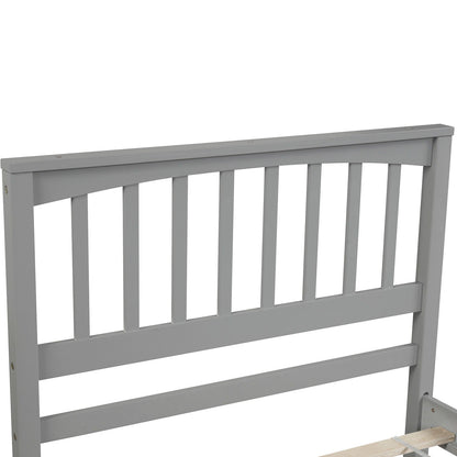 Wood Platform Bed with Headboard and Footboard