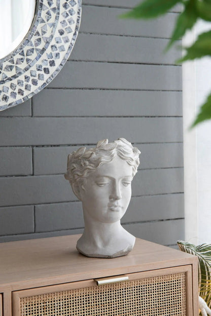 Greek Style Cement Head Planter Indoor Outdoor