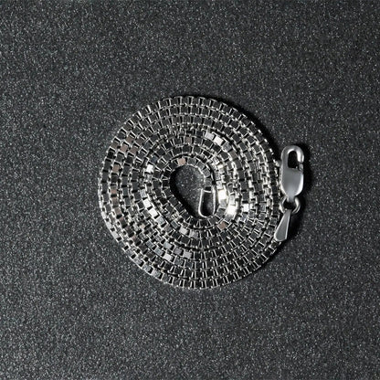 14k white gold classic box chain necklace 1.4mm, coiled display with lobster clasp on Tampa Home & Garden Store