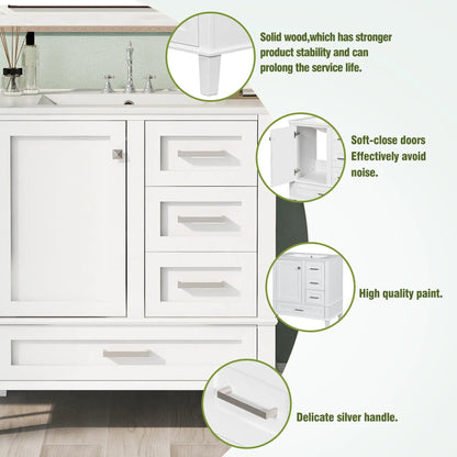 Bathroom Vanity With Sink Solid Wood Cabinet