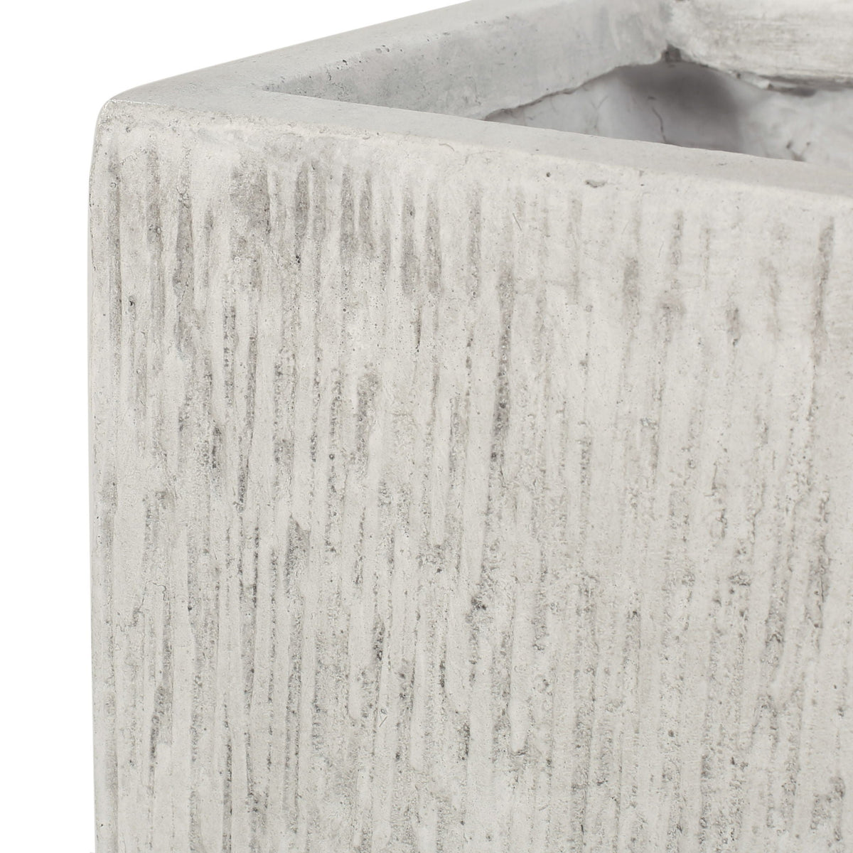 Modern outdoor planter by HouseOfZazla in concrete gray with vertical ribbed texture on Tampa Home & Garden Store