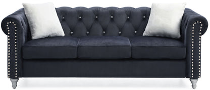 the Raisa Tufted Sofa and Nailhead Accents