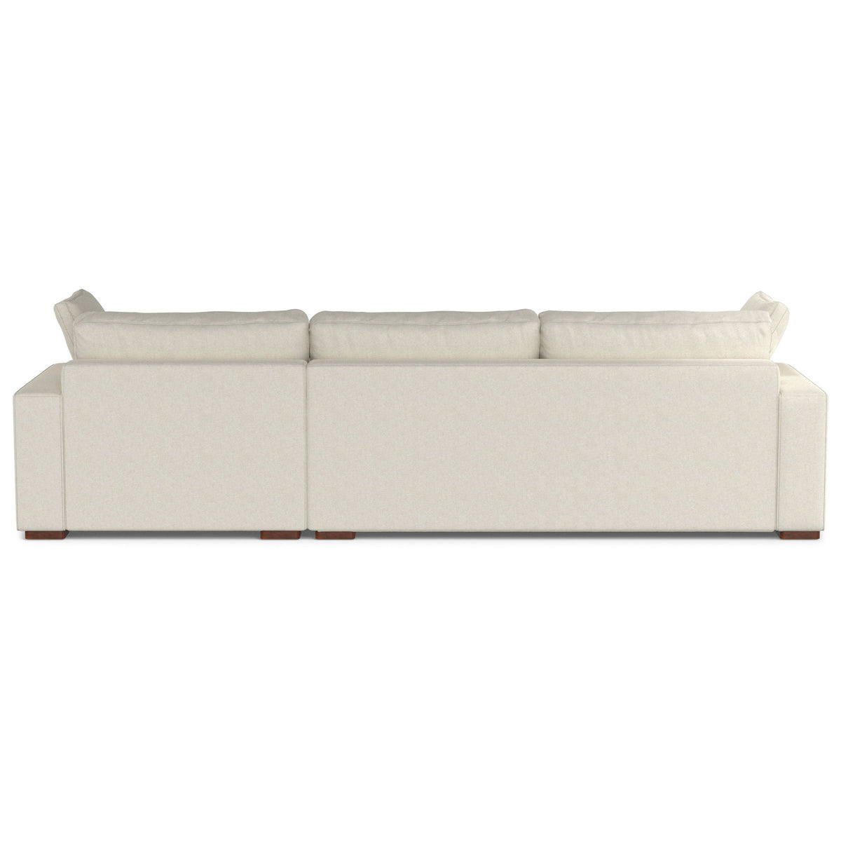 Charlie Upholstered Deep Seater Sectional Sofa in beige fabric by HouseOfZazla, stationary sectional on Tampa Home & Garden Store