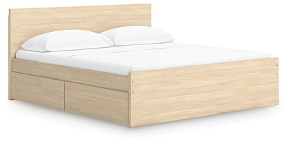 Onita Panel Platform Bed natural oak finish with 2-drawer storage Unique Piece Furniture on Tampa Home & Garden Store