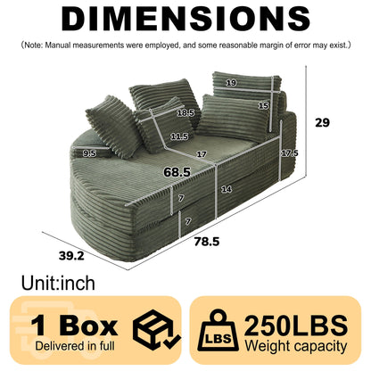 Semi Circular 2 in 1 Sofa Bed with Neck Pillow