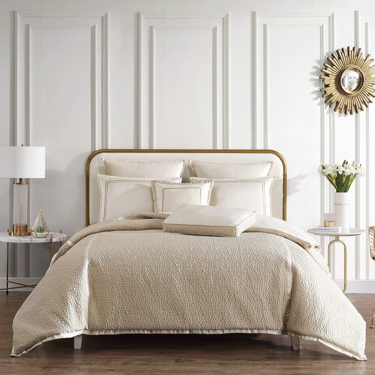 Rings and Reversible Matte Satin Comforter Set