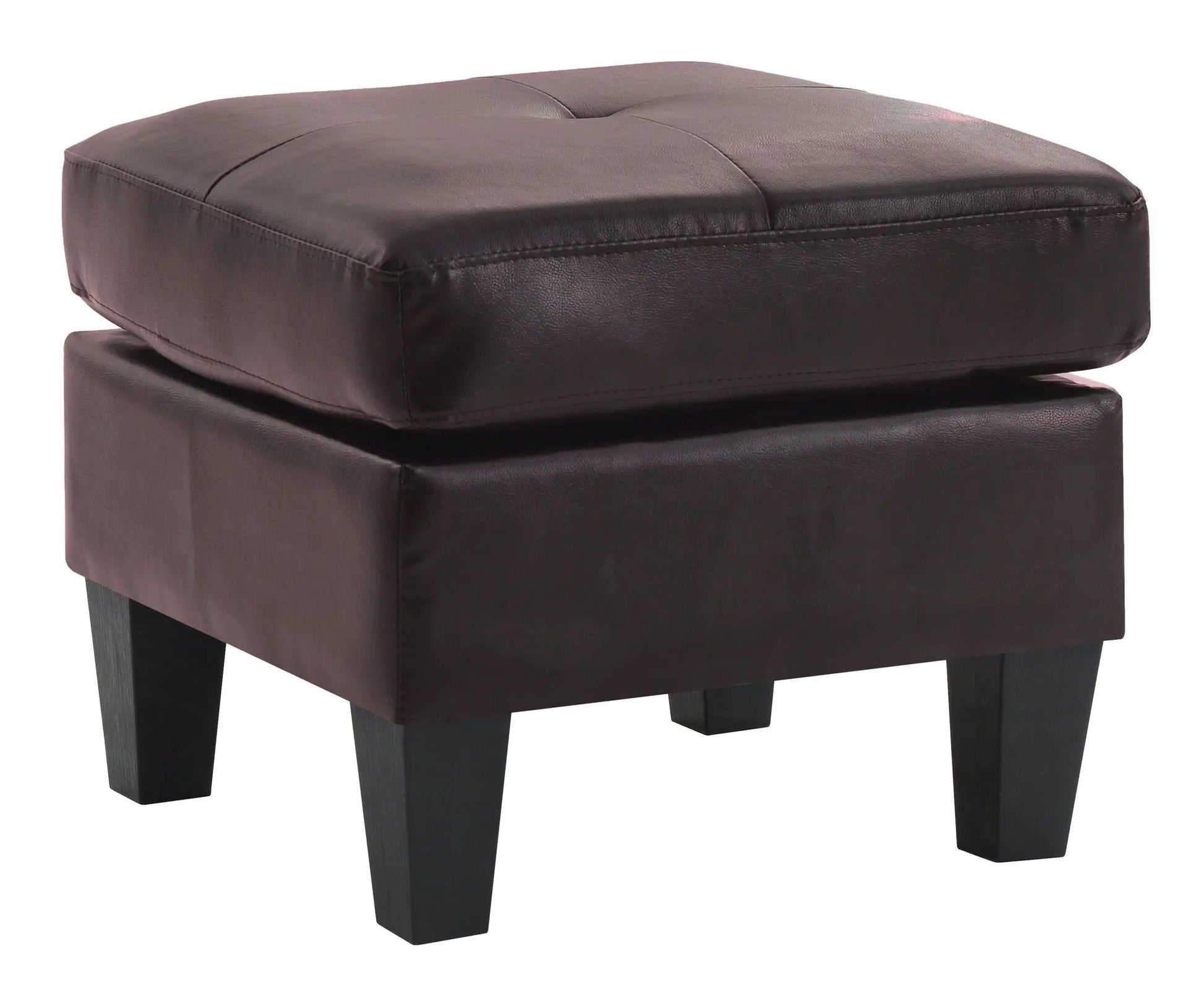 Casual Ottoman from Unique Piece Furniture in dark brown leather with square legs on Tampa Home & Garden Store
