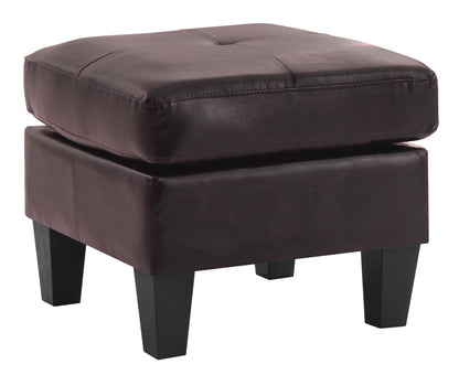 Upholstered Ottoman in dark brown faux leather with black legs HouseOfZazla on Tampa Home & Garden Store