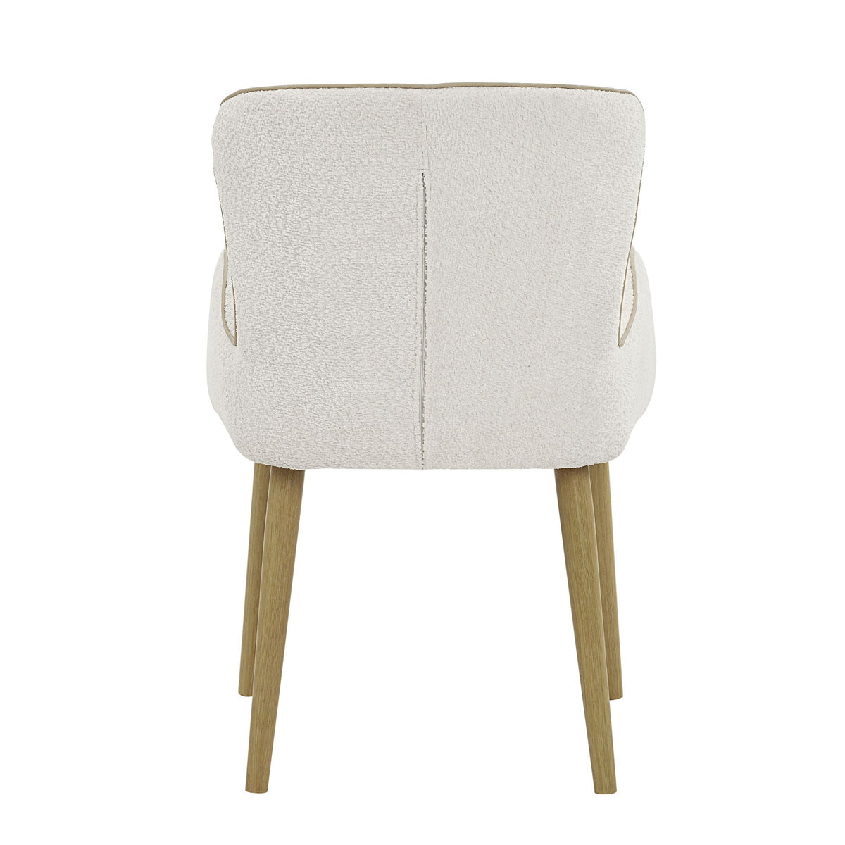 Boucle Side Chair set of 2 beige upholstered chairs with natural wood legs HouseOfZazla on Tampa Home & Garden Store