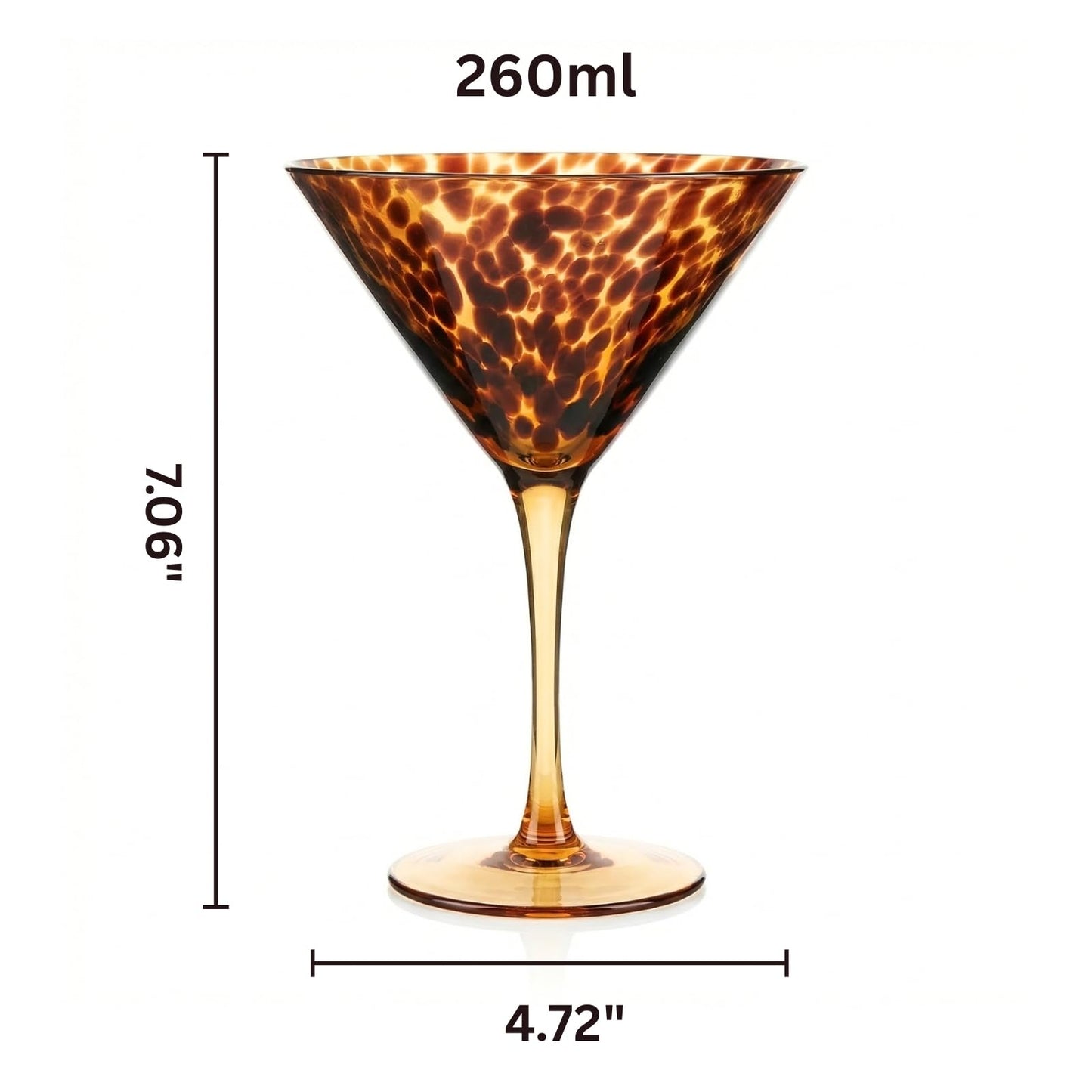 Tortoise And Leopard Print Martini Glass Set