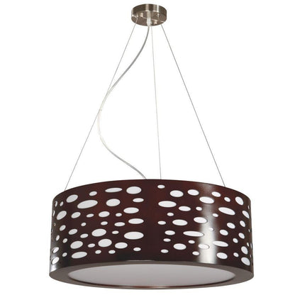 Mokala 3-Light drum pendant, mahogany finish with 3 cables on Tampa Home & Garden Store