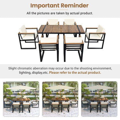 Seven Piece Outdoor Dining Table and Chair Set