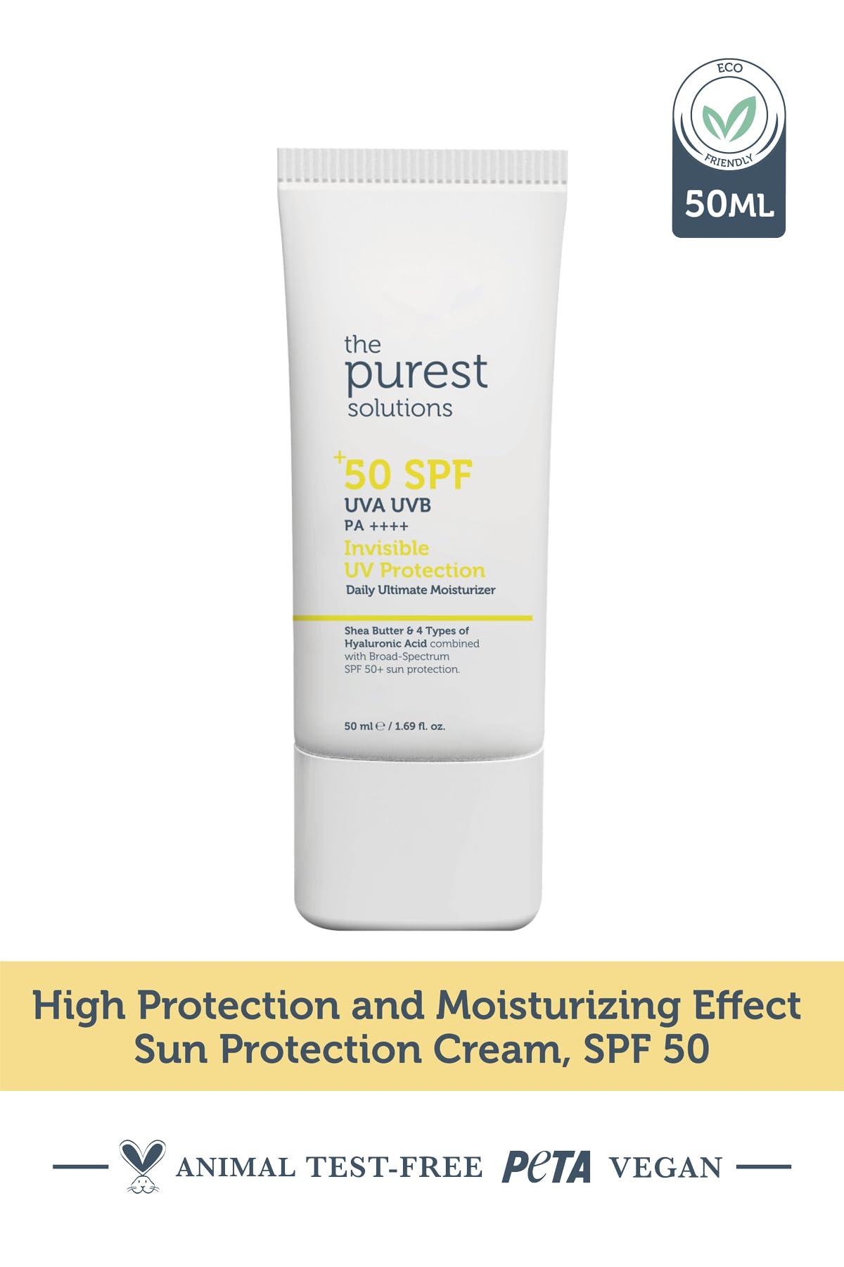 Face serum The Purest Solutions SPF 50+ UV protection by Beauty Care Bag, white tube on Tampa Home & Garden Store