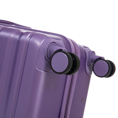 HIFINE Tourist 3-Piece ABS Spinner Luggage Set purple with visible wheels on Tampa Home & Garden Store