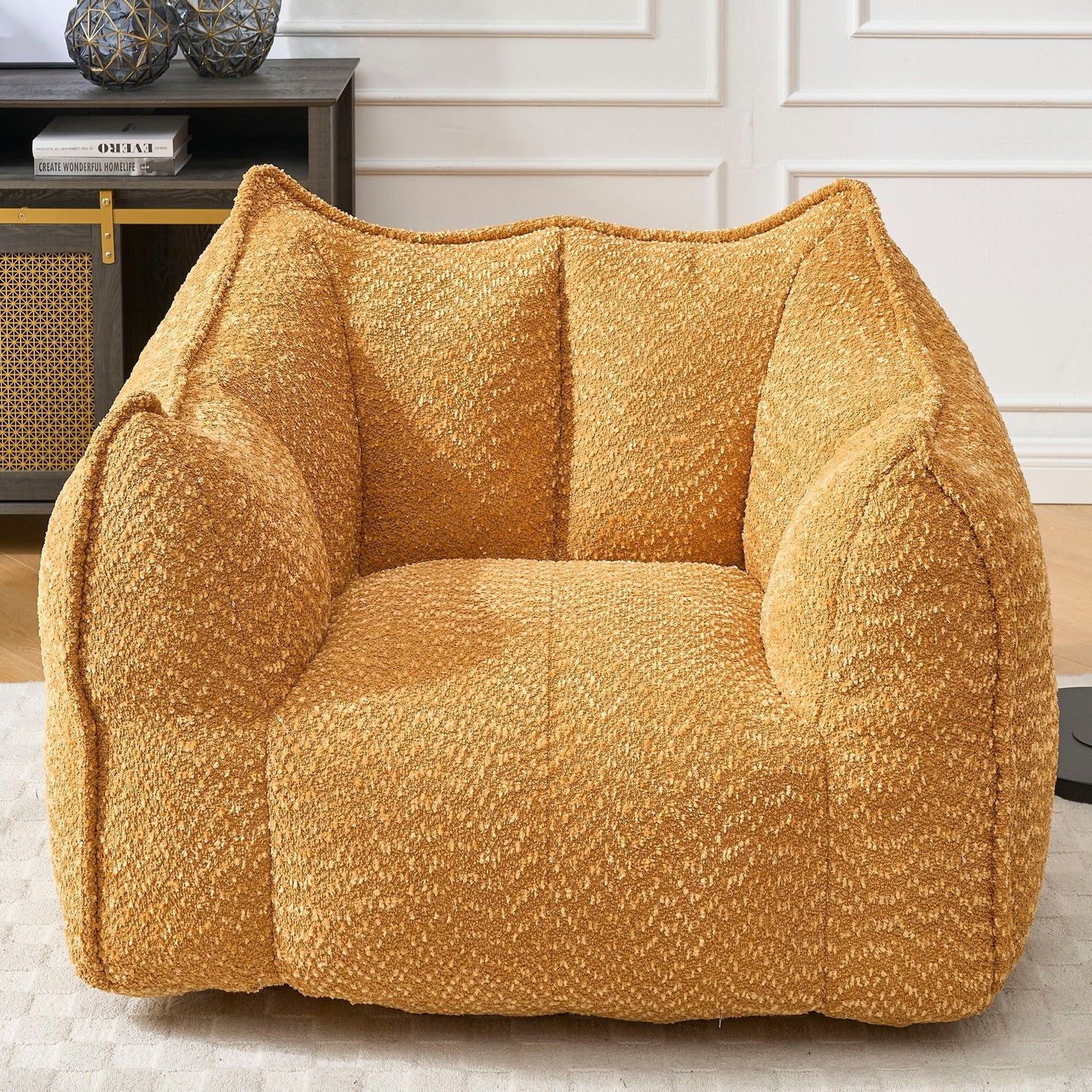 Arm chairs in warm golden chenille upholstery with highly resilient foam seating on Tampa Home & Garden Store