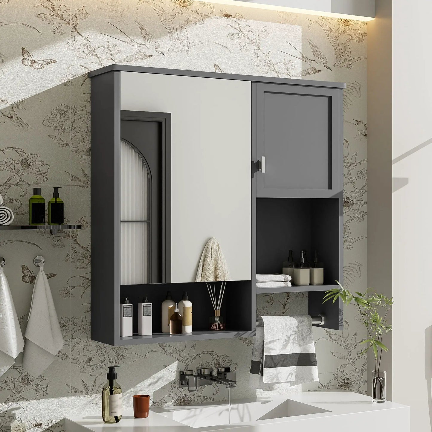 Modern Wall Mounted Bathroom Cabinet With Mirror