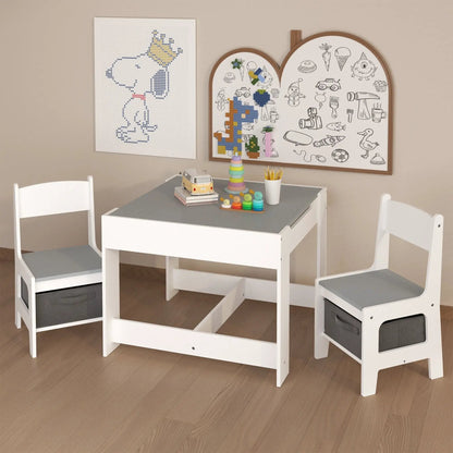 Kids Table and Chair Set 3 in 1 with Storage