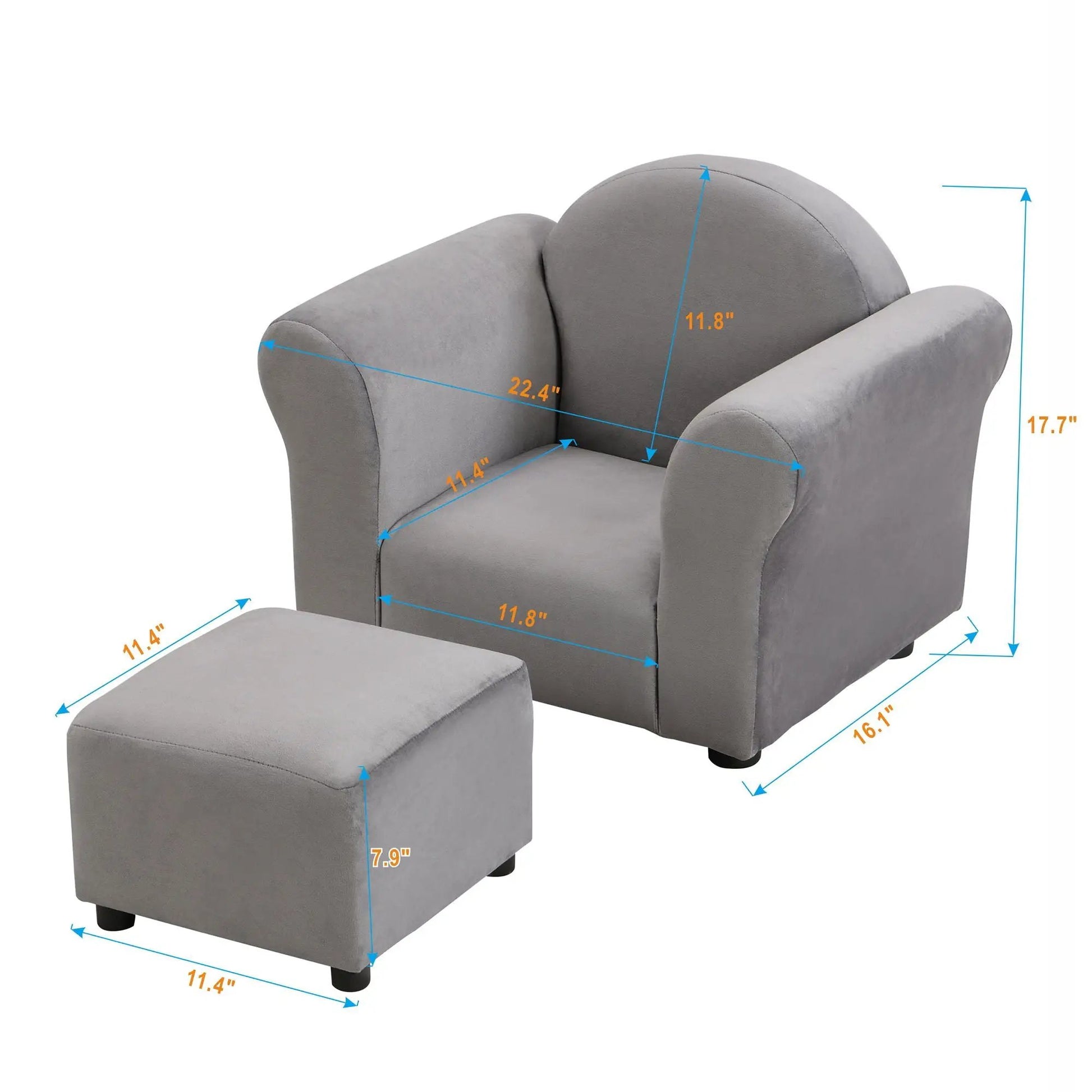 Kids recliner chair with matching ottoman, 2-piece upholstered set by Unique Piece Furniture on Tampa Home & Garden Store